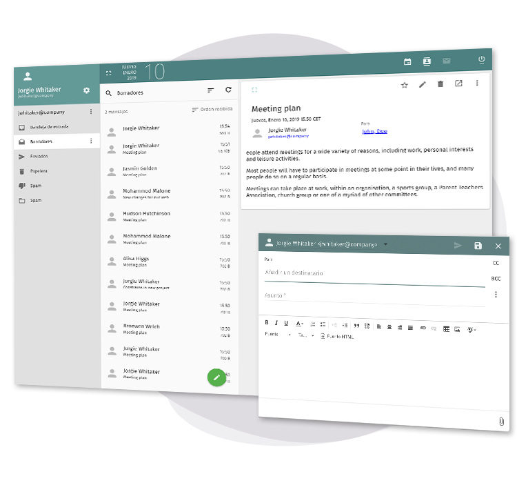 Zentyal mail server configuration screen