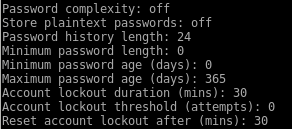 samba-tool domain passwordsettings command options